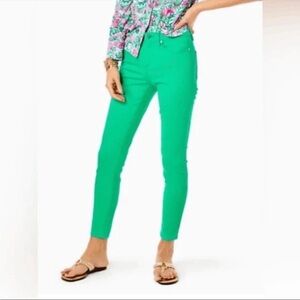 Lilly Pulitzer Eagan High Rise Skinny Jeans in Botanical green preppy chic sz10
